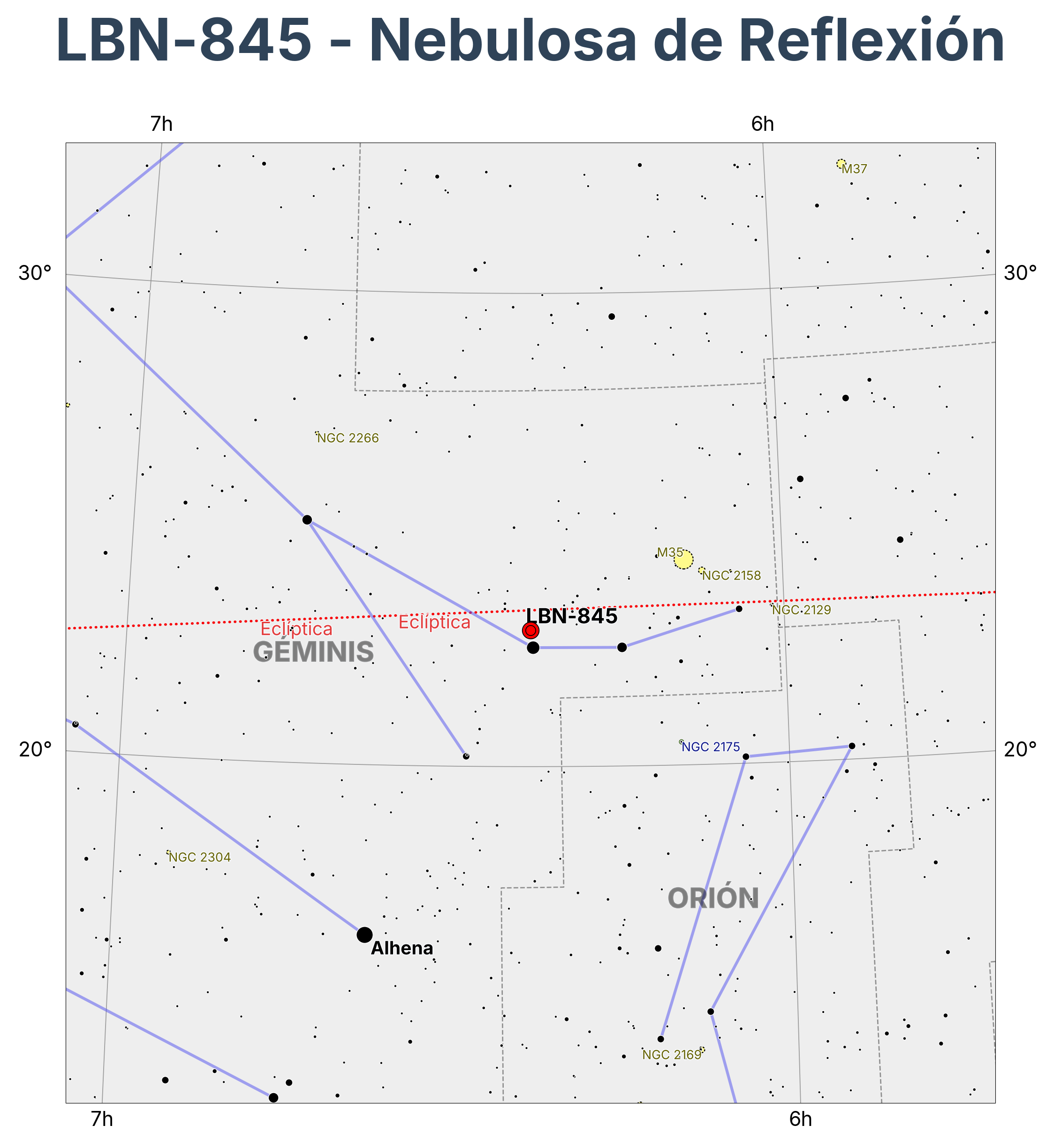 LBN-845 - Nebulosa de Reflexión en Gemini (Gemelos)